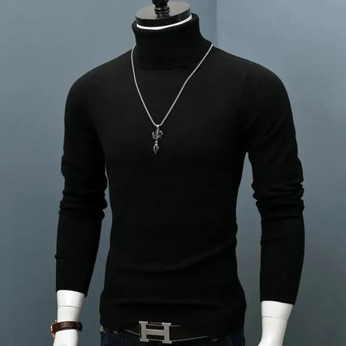 Feinstrick Rollkragenpullover mit Rippkragen