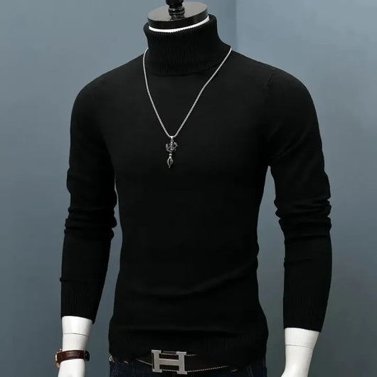 Feinstrick Rollkragenpullover mit Rippkragen