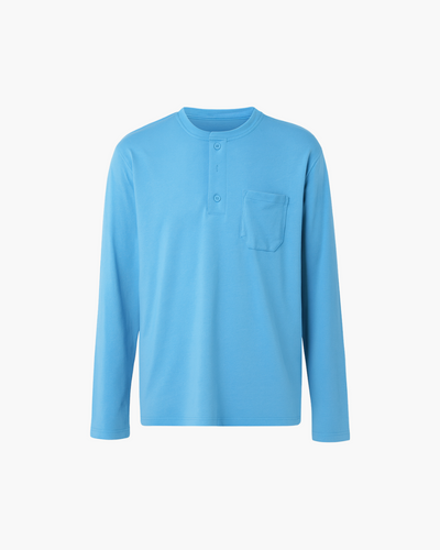 Langarm Henley Shirt mit Brusttasche