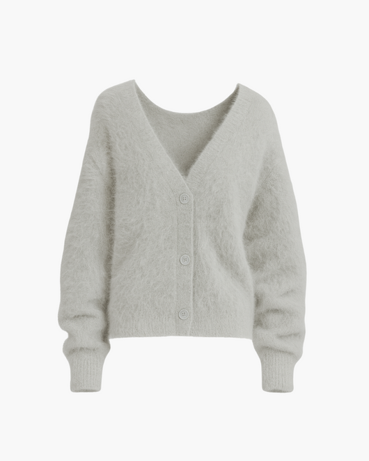 Locker geschnittene Strickjacke mit Knopfleiste