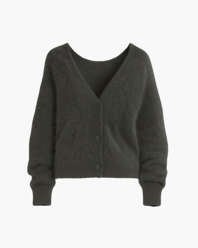 Locker geschnittene Strickjacke mit Knopfleiste