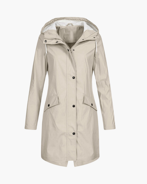 Langer Regenmantel Parka mit wasserabweisender Beschichtung