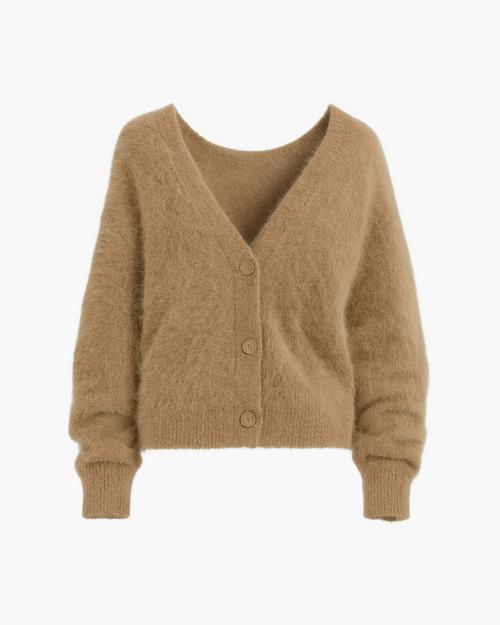 Locker geschnittene Strickjacke mit Knopfleiste