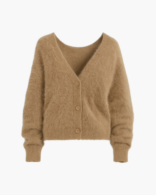 Locker geschnittene Strickjacke mit Knopfleiste