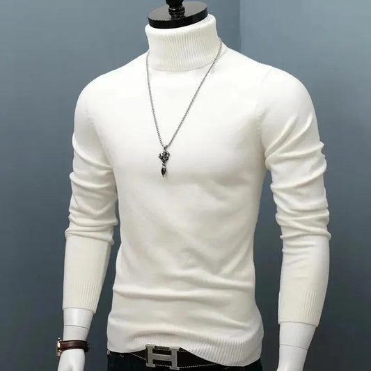 Feinstrick Rollkragenpullover mit Rippkragen