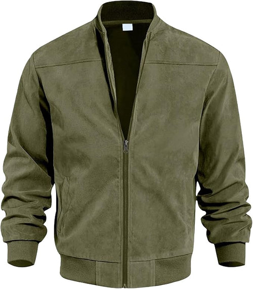 Gerippter Blouson mit Reißverschluss und Stehkragen