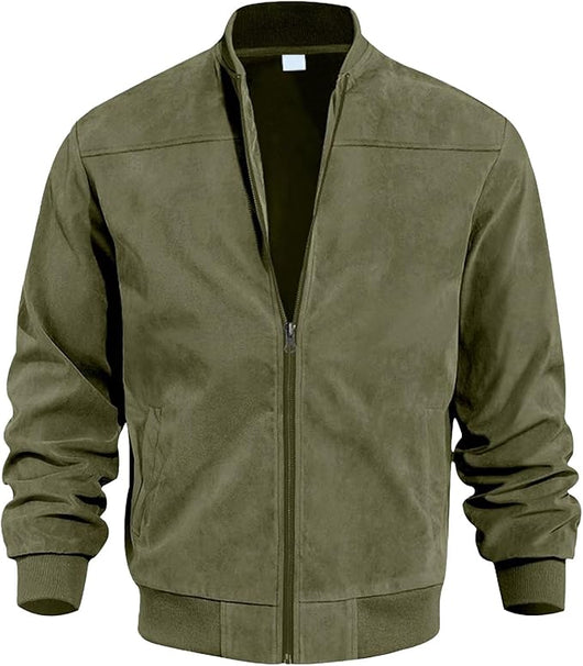 Gerippter Blouson mit Reißverschluss und Stehkragen