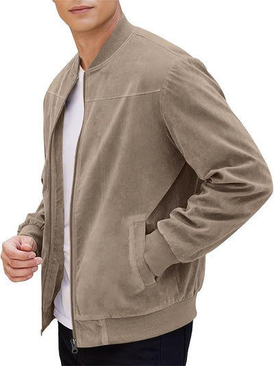 Gerippter Blouson mit Reißverschluss und Stehkragen