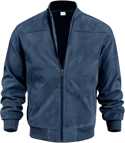Gerippter Blouson mit Reißverschluss und Stehkragen