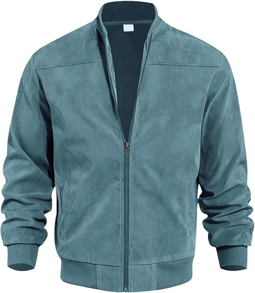 Gerippter Blouson mit Reißverschluss und Stehkragen