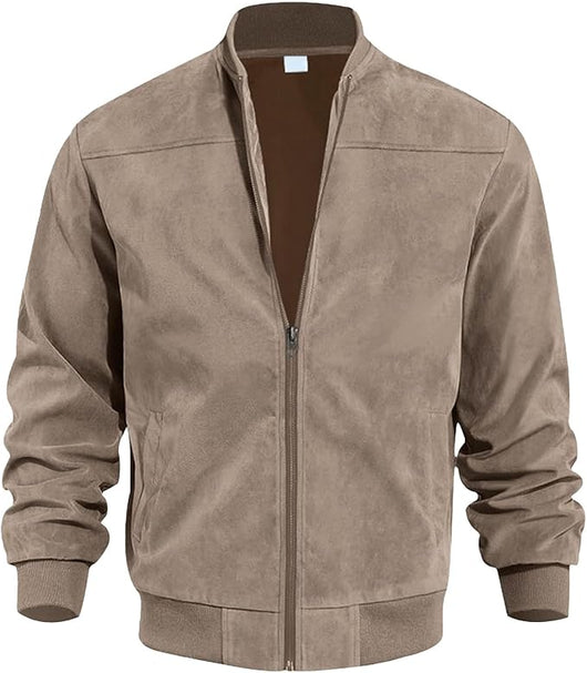 Gerippter Blouson mit Reißverschluss und Stehkragen