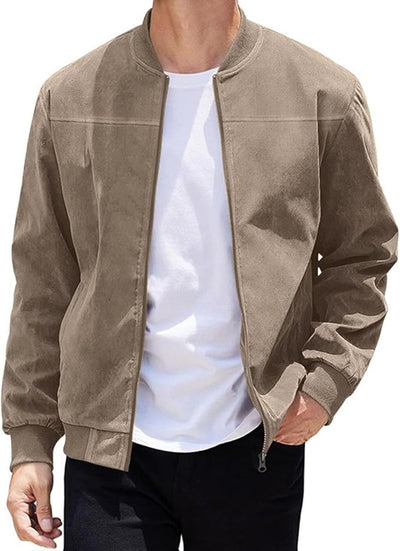 Gerippter Blouson mit Reißverschluss und Stehkragen
