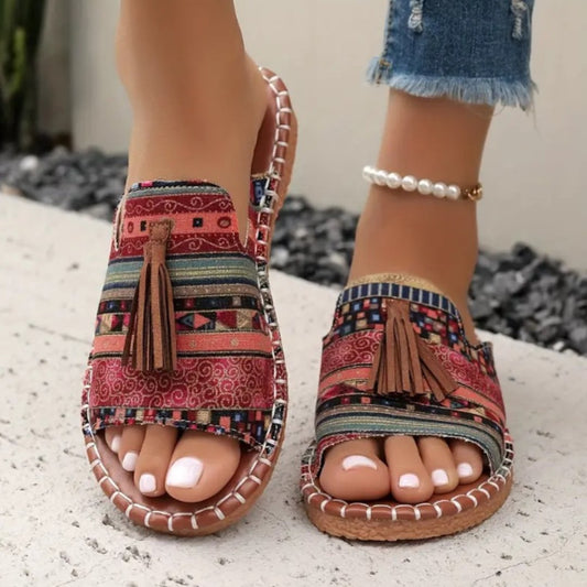 Leona | Komfortable und Stilvolle Boho Slide Sandalen