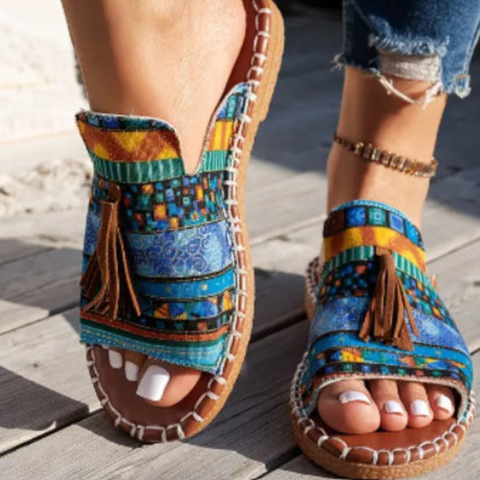 Leona | Komfortable und Stilvolle Boho Slide Sandalen