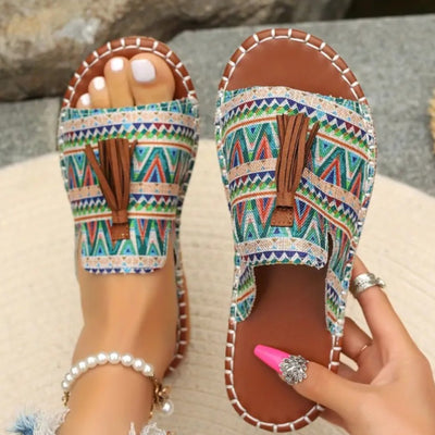 Leona | Komfortable und Stilvolle Boho Slide Sandalen