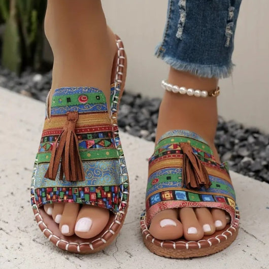 Leona | Komfortable und Stilvolle Boho Slide Sandalen
