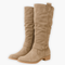 Flache kniehohe Stiefel mit Reißverschluss