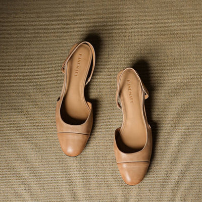 Amelie | Stilvolle Slingback Pumps aus Leder mit Blockabsatz