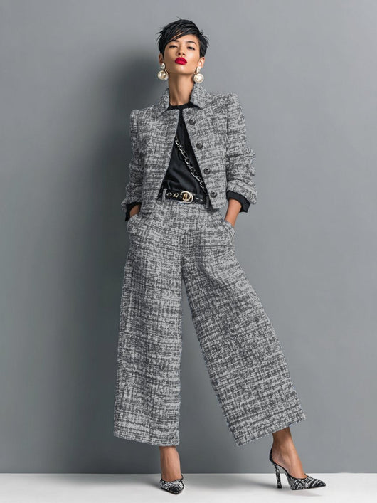 Olivia | Stilvolles und elegantes zweiteiliges Tweed Set