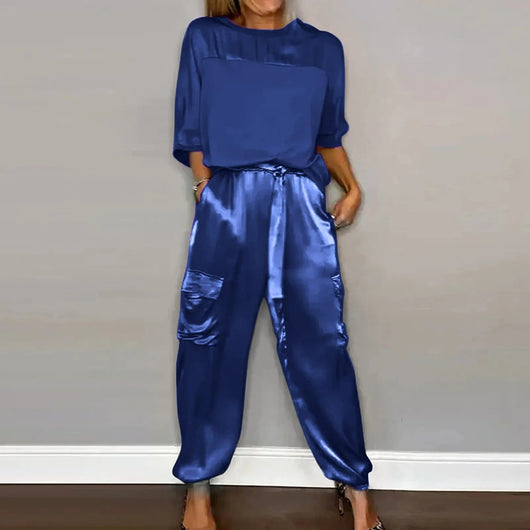 Nova | Luxuriöses und fließendes Satin Zweiteiler Set