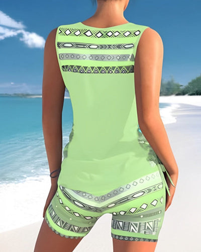 Amelia | Elegantes Tankini Set mit geometrischem Muster