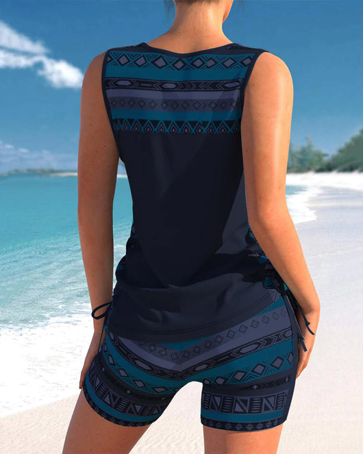 Amelia | Elegantes Tankini Set mit geometrischem Muster