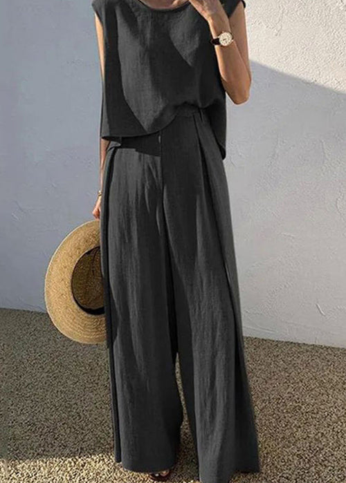 Amara | Elegantes, ärmelloses zweiteiliges Sommer Set