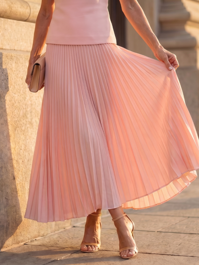 Liana | Elegantes Ensemble mit strukturiertem Top und Plissee Rock