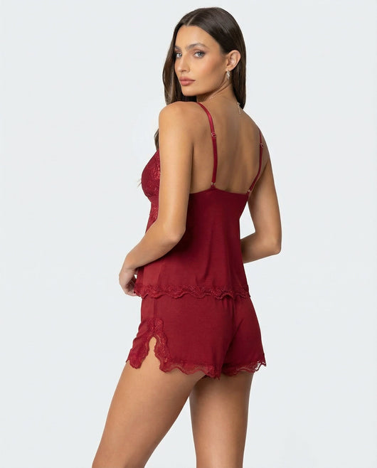 Elinora | Zartes Spitzen Camisole und Shorts Set