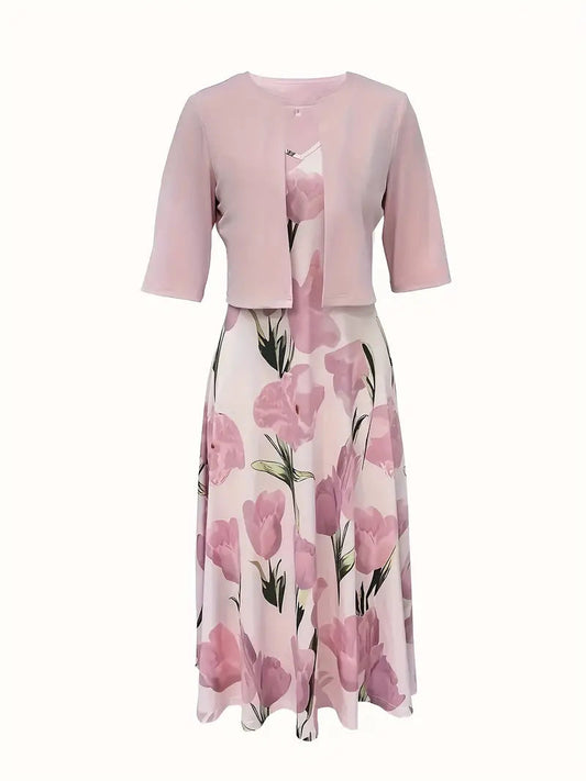 Christina | Romantische Blumenpracht und stilvolles Maxikleid Set