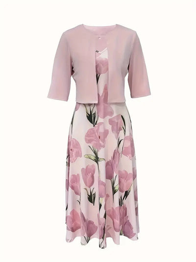 Christina | Romantische Blumenpracht und stilvolles Maxikleid Set