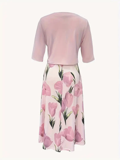 Christina | Romantische Blumenpracht und stilvolles Maxikleid Set