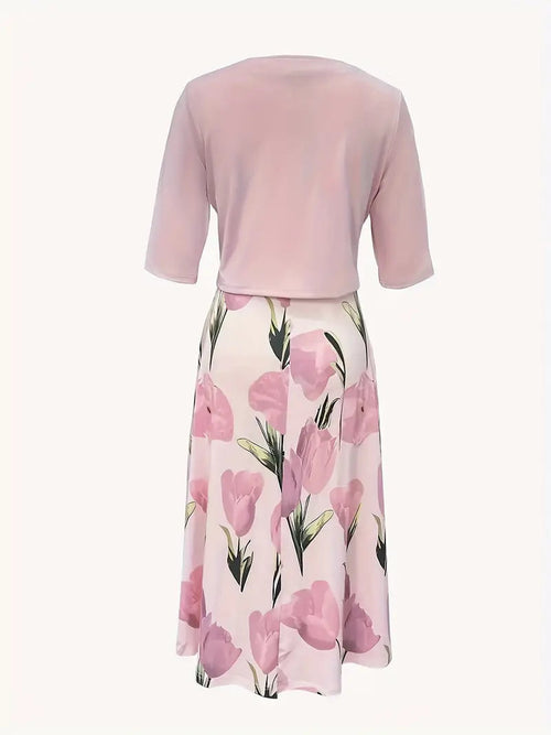 Christina | Romantische Blumenpracht und stilvolles Maxikleid Set