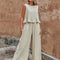 Stefanie | Elegantes Twin Set mit femininem Rüschensaum