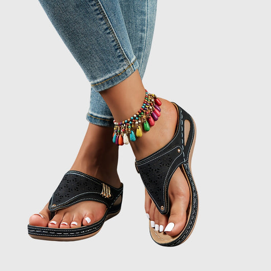 Mila | Elegante Plateau Sandalen mit Knöchelriemen