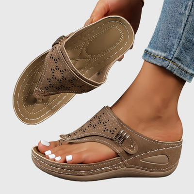 Mila | Elegante Plateau Sandalen mit Knöchelriemen