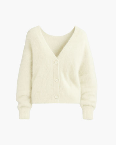 Locker geschnittene Strickjacke mit Knopfleiste
