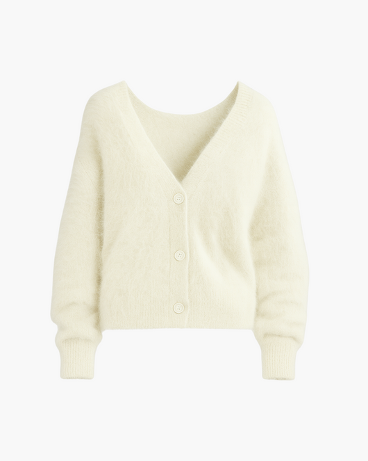Locker geschnittene Strickjacke mit Knopfleiste