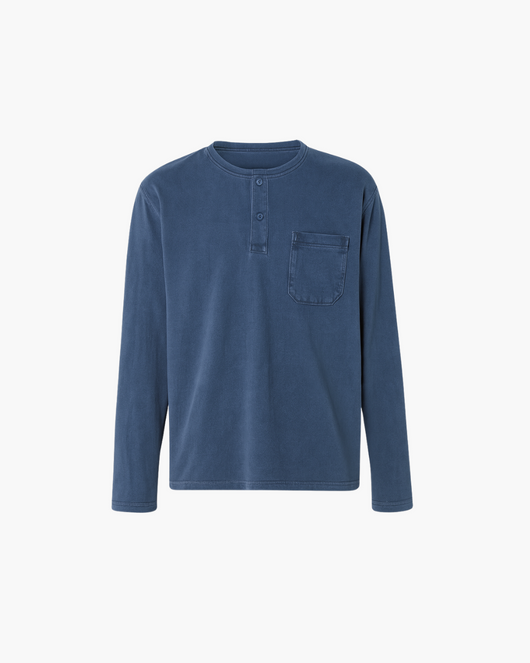 Langarm Henley Shirt mit Brusttasche