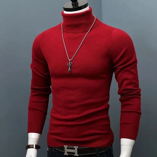 Feinstrick Rollkragenpullover mit Rippkragen