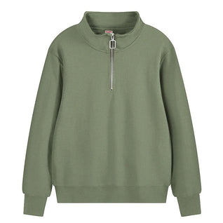 Regular Fit Sweatshirt mit Reißverschluss Half Zip