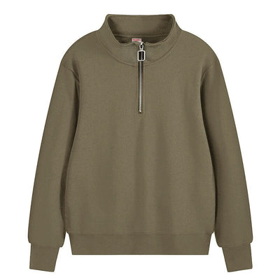 Regular Fit Sweatshirt mit Reißverschluss Half Zip